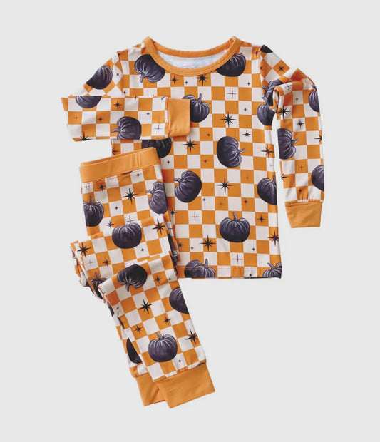 Pumpkin Checks Bamboo 2 pc set pre-order