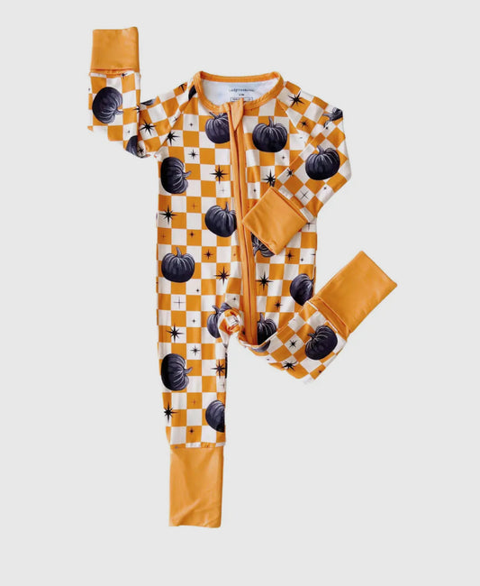 Pumpkin Checks Bamboo zippy pre-order