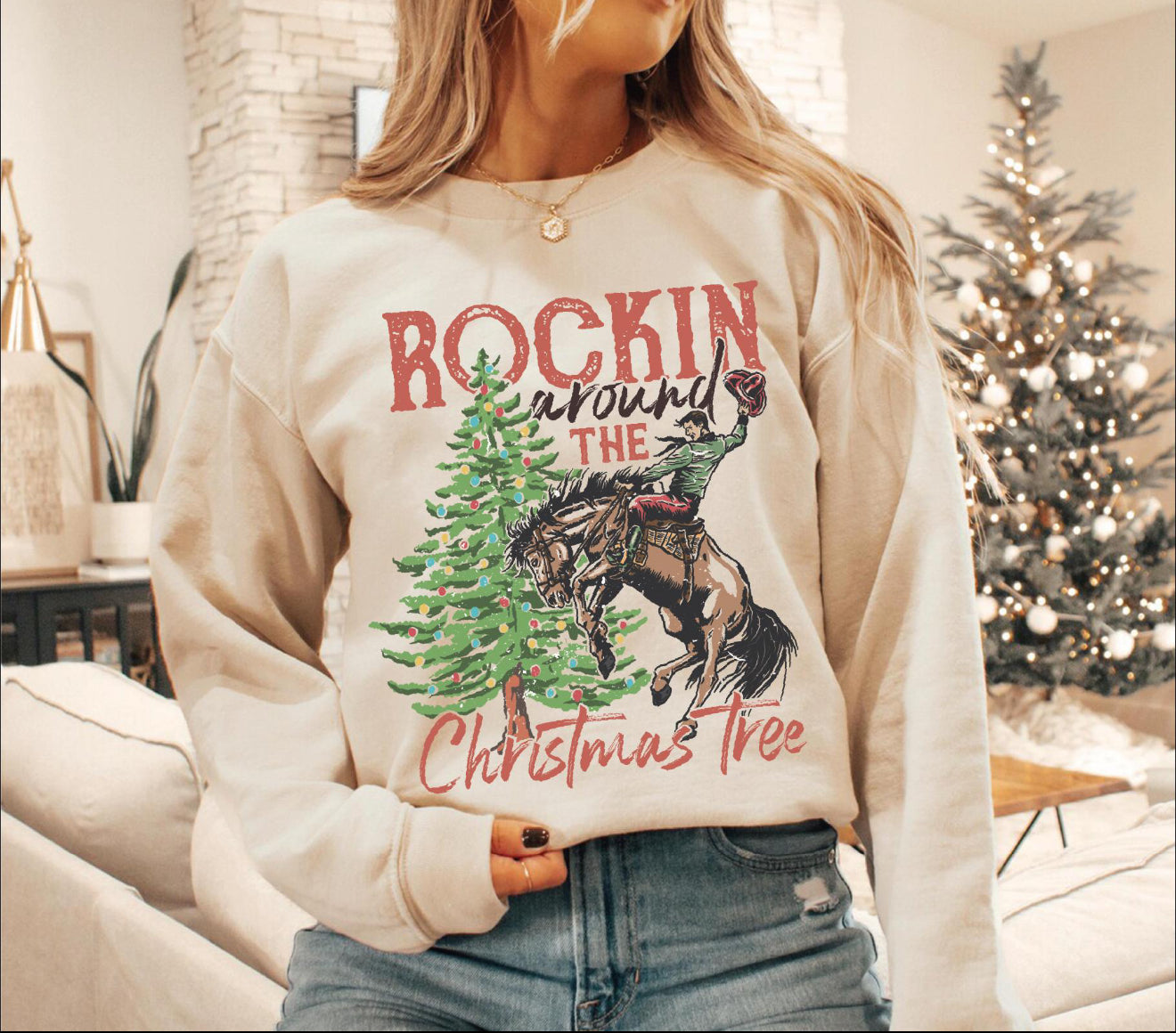 Rockin around the xmas tree sweatshirt