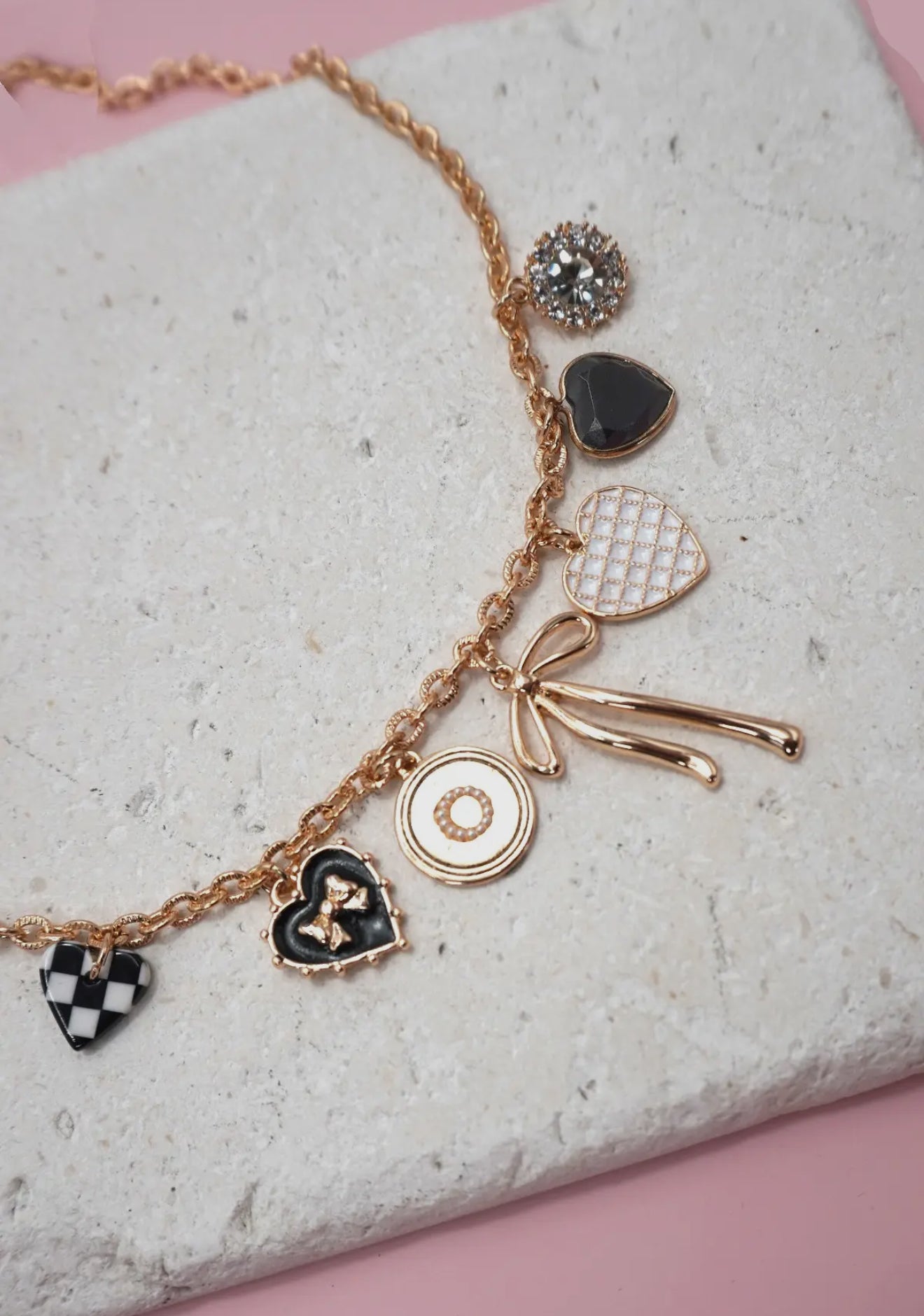 Gold bow charm necklace Pre-order