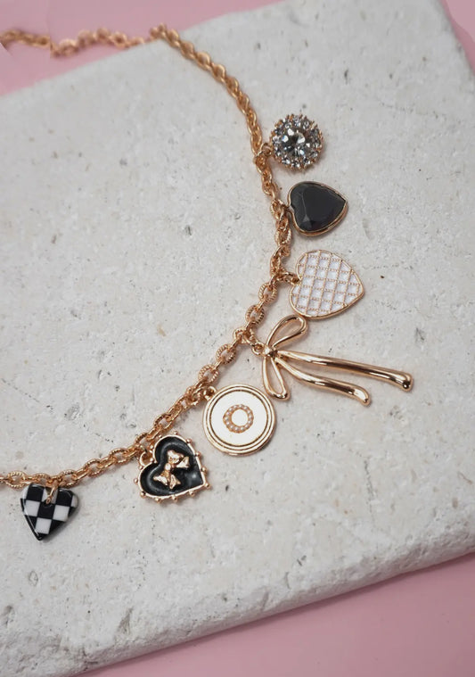 Gold bow charm necklace Pre-order