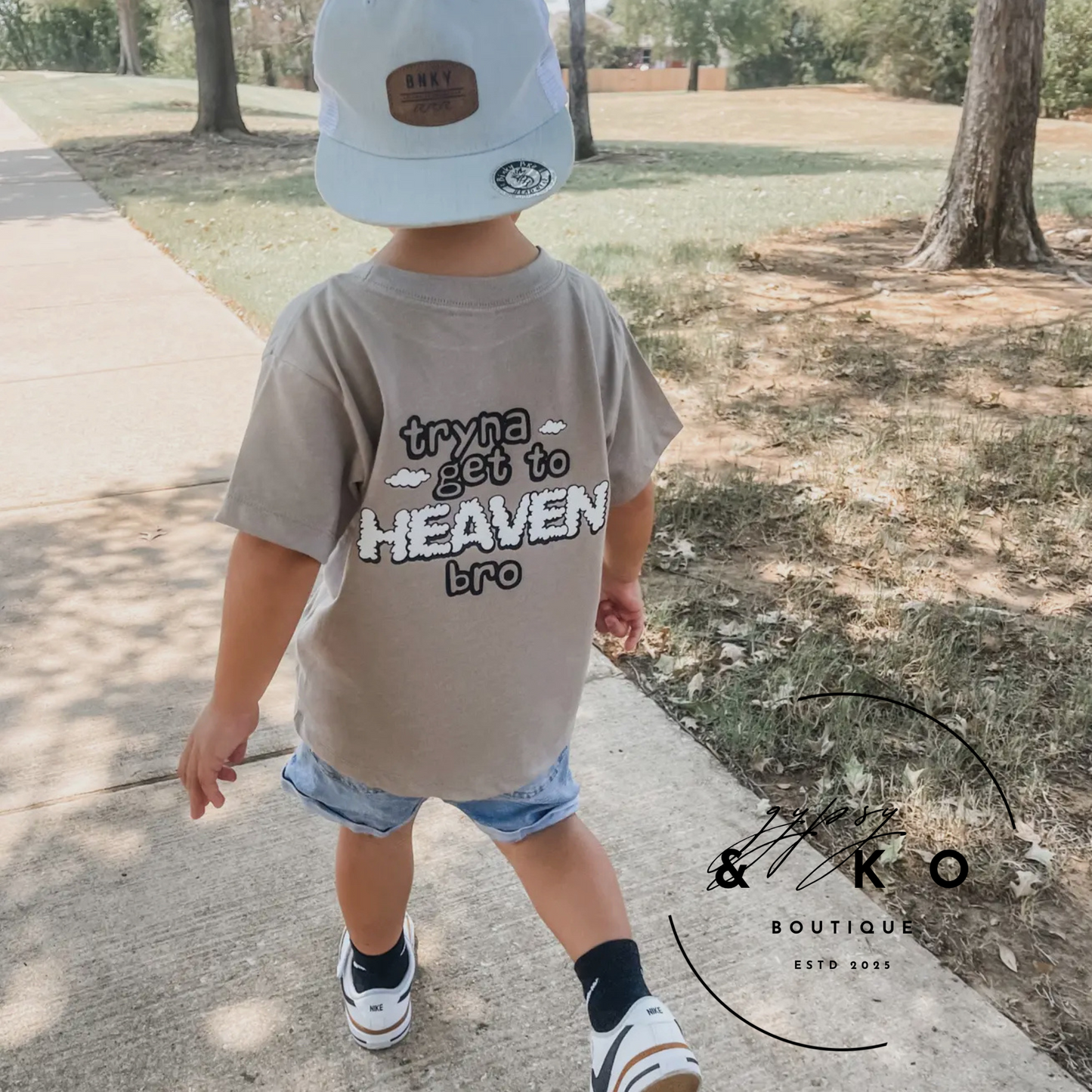 tryna get to heaven bro tee