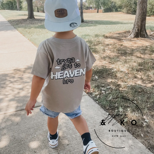 tryna get to heaven bro tee